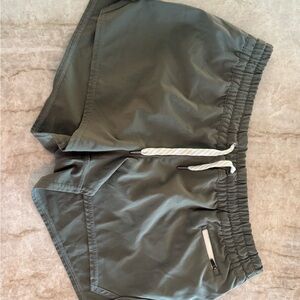 Vuori Athletic Drawstring Shorts in Olive Green